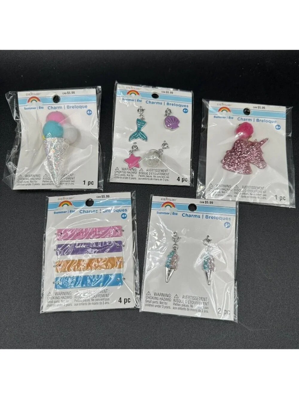 Charms Lot for Bracelets Kids DIY Jewelry Dangle Lobster Clasp Unicorn Mermaid